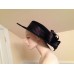 Vintage 1980s FRANK OLIVE Neiman Marcus Black Fur Dress Hat w/ bow Size 6¾ Small  eb-86962672